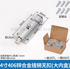 Chốt cửa nút nhấn tự động bật, hợp kim kẽm – loại 3 inch, 4 inch, khóa chống trộm, chốt lò xo inox 304
