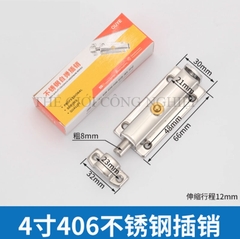 Chốt cửa nút nhấn tự động bật, hợp kim kẽm – loại 3 inch, 4 inch, khóa chống trộm, chốt lò xo inox 304