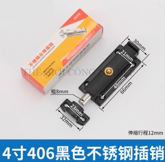 Chốt cửa nút nhấn tự động bật, hợp kim kẽm – loại 3 inch, 4 inch, khóa chống trộm, chốt lò xo inox 304