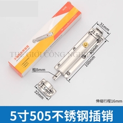 Chốt cửa nút nhấn tự động bật, hợp kim kẽm – loại 3 inch, 4 inch, khóa chống trộm, chốt lò xo inox 304