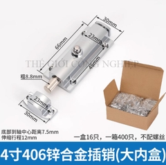 Chốt cửa nút nhấn tự động bật, hợp kim kẽm – loại 3 inch, 4 inch, khóa chống trộm, chốt lò xo inox 304