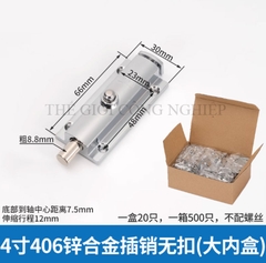 Chốt cửa nút nhấn tự động bật, hợp kim kẽm – loại 3 inch, 4 inch, khóa chống trộm, chốt lò xo inox 304