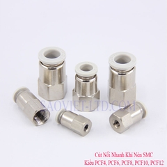 Đầu Nối Nhanh Khí Nén SMC Kiểu PCF4, PCF6, PCF8, PCF10, PCF12
