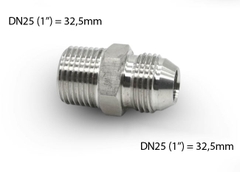 Kép Côn Đầu Nối Ren Ngoài inox 304 Hệ Thủy Lực DN15, DN20, DN25, DN32, DN40, DN50