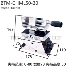 Ê-tô tự định tâm xoay đa năng cho máy đo biên dạng – Bàn làm việc chữ thập, kẹp phẳng chuyên dụng