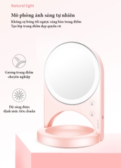 Gương trang điểm mini kèm 3 màu ánh sáng LED mô phỏng ánh sáng tự nhiên