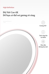 Gương trang điểm mini kèm 3 màu ánh sáng LED mô phỏng ánh sáng tự nhiên