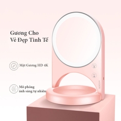 Gương trang điểm mini kèm 3 màu ánh sáng LED mô phỏng ánh sáng tự nhiên