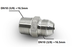 Kép Côn Đầu Nối Ren Ngoài inox 304 Hệ Thủy Lực DN15, DN20, DN25, DN32, DN40, DN50
