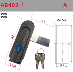 Khóa cửa tủ điện AB402, AB403 Khóa tủ điện, tủ phân phối, tủ viễn thông
