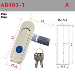 Khóa cửa tủ điện AB402, AB403 Khóa tủ điện, tủ phân phối, tủ viễn thông