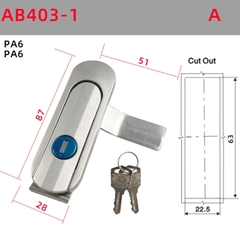 Khóa cửa tủ điện AB402, AB403 Khóa tủ điện, tủ phân phối, tủ viễn thông