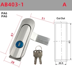 Khóa cửa tủ điện AB402, AB403 Khóa tủ điện, tủ phân phối, tủ viễn thông