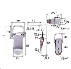 Khóa kẹp bật gài góc 90 độ Dài 60 , 75, 90