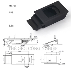 Khóa nhựa tủ điện MS735/MS733 – Khóa bấm, khóa gài, tay nắm ẩn, chốt cửa hai lớp.