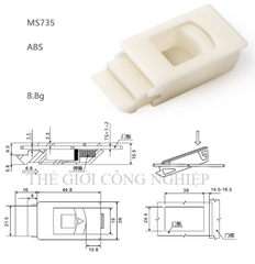 Khóa nhựa tủ điện MS735/MS733 – Khóa bấm, khóa gài, tay nắm ẩn, chốt cửa hai lớp.