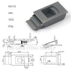 Khóa nhựa tủ điện MS735/MS733 – Khóa bấm, khóa gài, tay nắm ẩn, chốt cửa hai lớp.