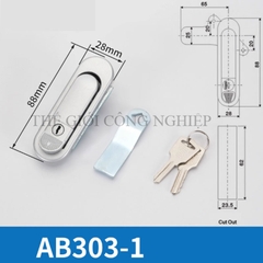 Khóa tay nắm bật AB301 / AB302 / AB303 Khóa phẳng cho tủ điện, tủ phân phối, tủ công nghiệp