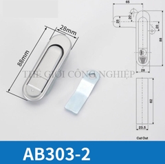 Khóa tay nắm bật AB301 / AB302 / AB303 Khóa phẳng cho tủ điện, tủ phân phối, tủ công nghiệp