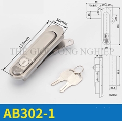 Khóa tay nắm bật AB301 / AB302 / AB303 Khóa phẳng cho tủ điện, tủ phân phối, tủ công nghiệp