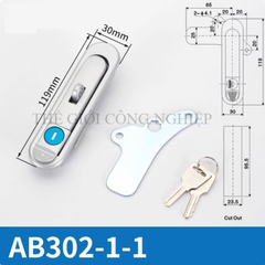 Khóa tay nắm bật AB301 / AB302 / AB303 Khóa phẳng cho tủ điện, tủ phân phối, tủ công nghiệp
