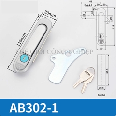 Khóa tay nắm bật AB301 / AB302 / AB303 Khóa phẳng cho tủ điện, tủ phân phối, tủ công nghiệp