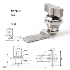 Khóa tay nắm inox MS714-2/MS715 – Khóa trụ, khóa cam cho tủ điện, tủ điều khiển