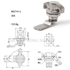 Khóa tay nắm inox MS714-2/MS715 – Khóa trụ, khóa cam cho tủ điện, tủ điều khiển