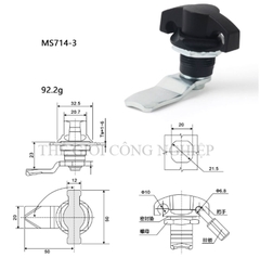 Khóa tay nắm inox MS714-2/MS715 – Khóa trụ, khóa cam cho tủ điện, tủ điều khiển