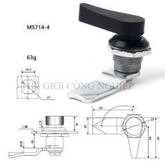 Khóa tay nắm inox MS714-2/MS715 – Khóa trụ, khóa cam cho tủ điện, tủ điều khiển