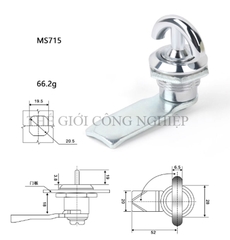 Khóa tay nắm inox MS714-2/MS715 – Khóa trụ, khóa cam cho tủ điện, tủ điều khiển