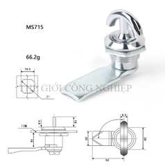 Khóa tay nắm inox MS714-2/MS715 – Khóa trụ, khóa cam cho tủ điện, tủ điều khiển
