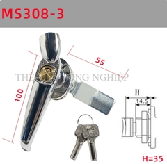 Khóa tay nắm MS308-2 / MS308-3 | Khóa cửa tủ điện, khóa tay cầm có nắp chống nước