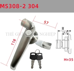 Khóa tay nắm MS308-2 / MS308-3 | Khóa cửa tủ điện, khóa tay cầm có nắp chống nước