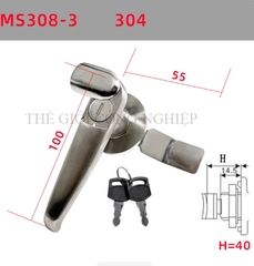 Khóa tay nắm MS308-2 / MS308-3 | Khóa cửa tủ điện, khóa tay cầm có nắp chống nước