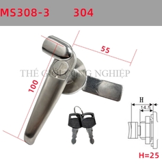 Khóa tay nắm MS308-2 / MS308-3 | Khóa cửa tủ điện, khóa tay cầm có nắp chống nước