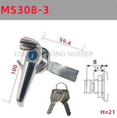Khóa tay nắm MS308-2 / MS308-3 | Khóa cửa tủ điện, khóa tay cầm có nắp chống nước