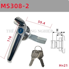 Khóa tay nắm MS308-2 / MS308-3 | Khóa cửa tủ điện, khóa tay cầm có nắp chống nước
