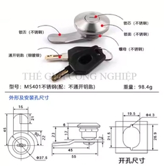 Khóa trụ MS401/MS403 – Khóa cam cho tủ điện, tủ điều khiển, tủ mạng.