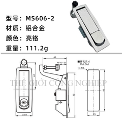 Khóa tủ điện MS606 Khóa phẳng tủ phân phối, khóa bật lò xo cho tủ điện – tủ cơ khí