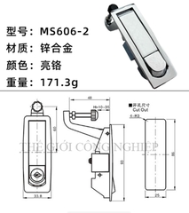 Khóa tủ điện MS606 / MS606-1 | Khóa phẳng, khóa bật lò xo cho tủ điện – tủ cơ khí