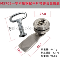 Khóa tủ điện MS705 / MS406 | Khóa tam giác – khóa một rãnh inox, khóa tủ rác, tủ điện, tủ đèn quảng cáo