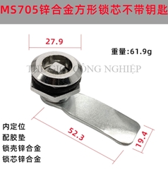 Khóa tủ điện MS705 / MS406 | Khóa tam giác – khóa một rãnh inox, khóa tủ rác, tủ điện, tủ đèn quảng cáo