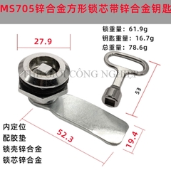 Khóa tủ điện MS705 / MS406 | Khóa tam giác – khóa một rãnh inox, khóa tủ rác, tủ điện, tủ đèn quảng cáo