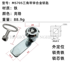 Khóa tủ điện MS705 / MS406 | Khóa tam giác – khóa một rãnh inox, khóa tủ rác, tủ điện, tủ đèn quảng cáo