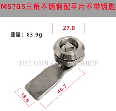Khóa tủ điện MS705 / MS406 | Khóa tam giác – khóa một rãnh inox, khóa tủ rác, tủ điện, tủ đèn quảng cáo