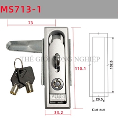 Khóa tủ điện MS712-1 / MS713 | Khóa phẳng ngoài trời, khóa tủ phân phối, khóa trạm sạc
