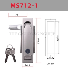 Khóa tủ điện MS712-1 / MS713 | Khóa phẳng ngoài trời, khóa tủ phân phối, khóa trạm sạc