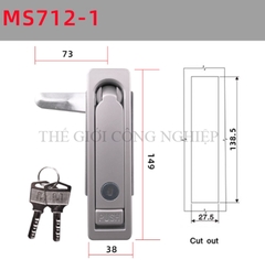 Khóa tủ điện MS712-1 / MS713 | Khóa phẳng ngoài trời, khóa tủ phân phối, khóa trạm sạc