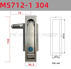 Khóa tủ điện MS712-1 / MS713 | Khóa phẳng ngoài trời, khóa tủ phân phối, khóa trạm sạc
